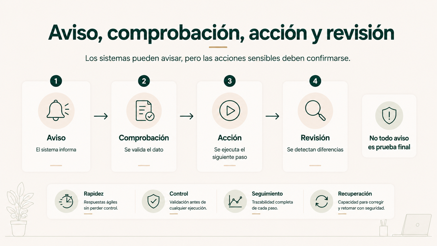 Proceso de integración ecommerce con avisos automáticos, comprobación y revisión entre sistemas