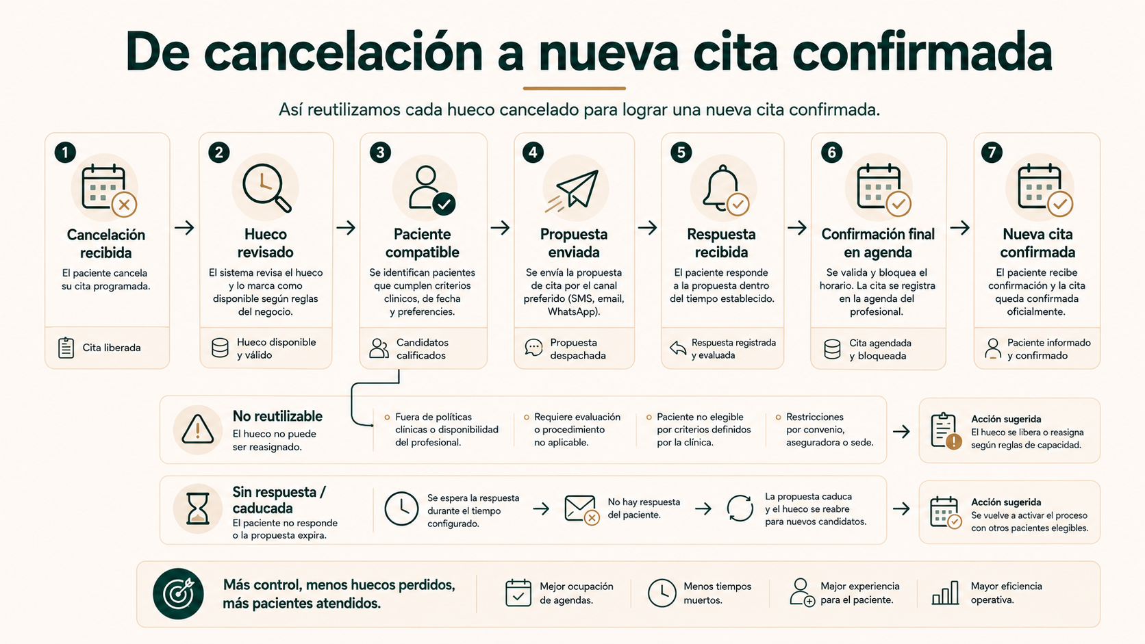 De cancelación a nueva cita confirmada