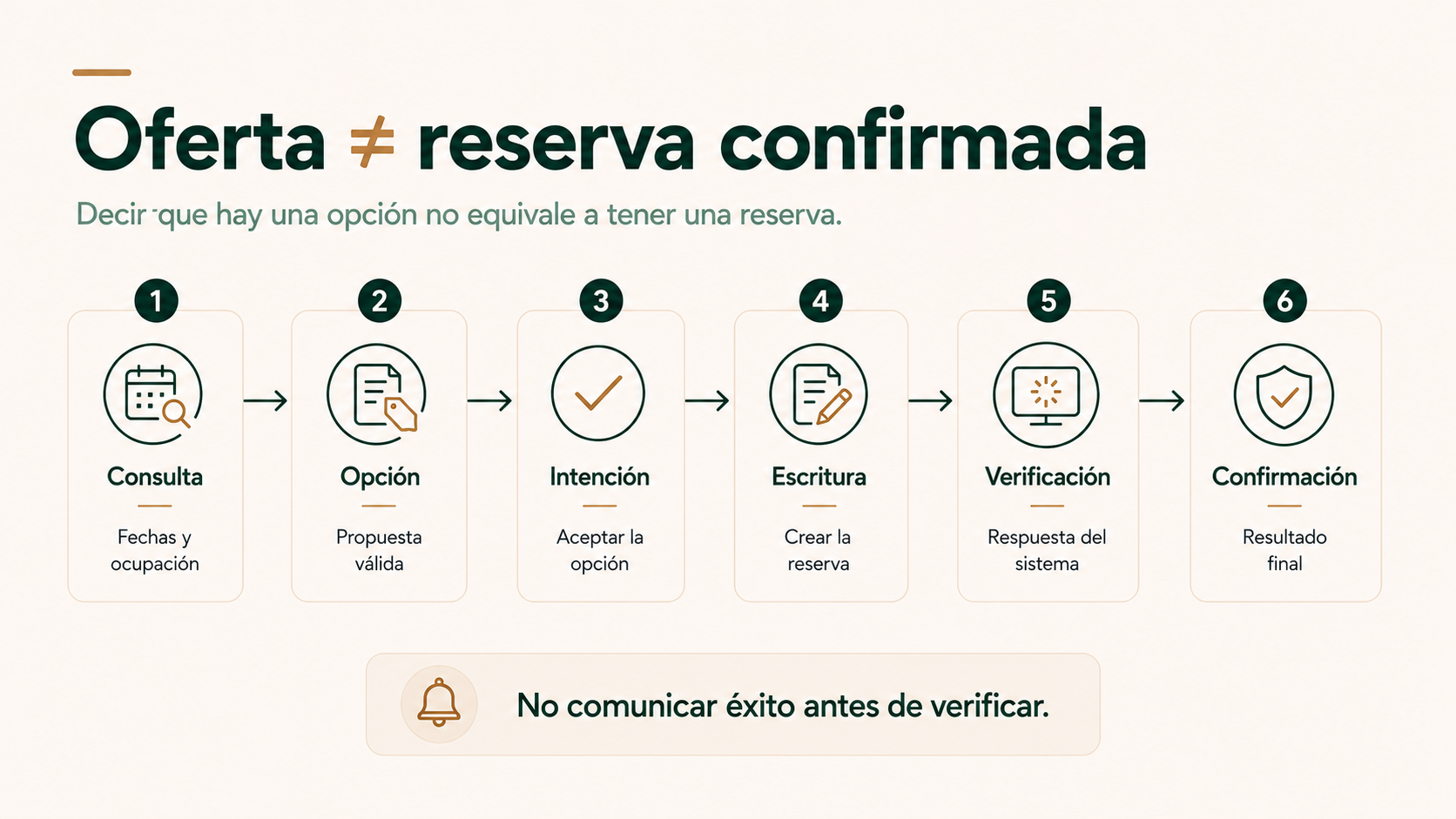 Proceso desde la consulta y oferta hotelera hasta la confirmación real de la reserva