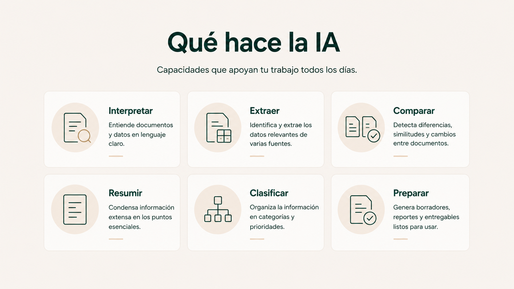 IA para interpretar, extraer, comparar y resumir, frente a sistemas y personas que confirman disponibilidad, reservas, servicios y cambios.